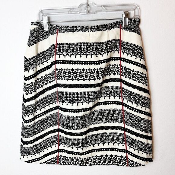 Anthropologie Tabitha Black/White/Red Lace Detail Pencil Skirt Size 12 - Picture 5 of 5